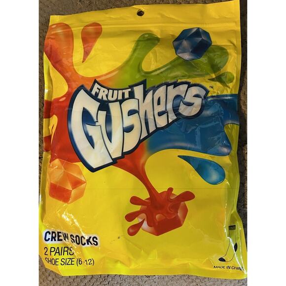 GUSHERS CANDY MENS Crew Socks 2 Pack NEW - Picture 1 of 2